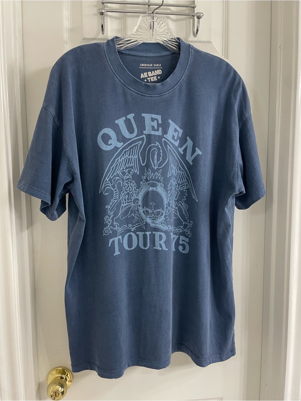 American Eagle Oversized Blue Queen Tour Graphic Short Sleeve Tee Size XS